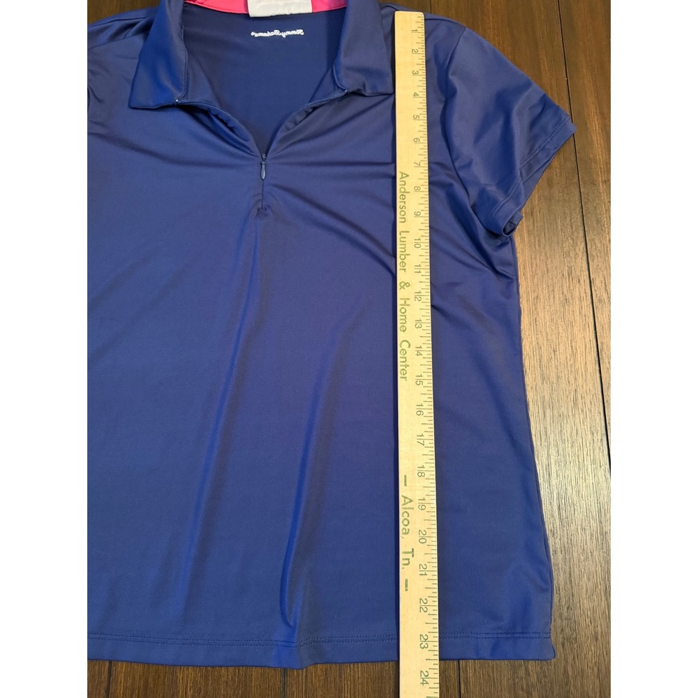 Tommy Bahama Golf Womens Blue Quarter Zip Short Sleeve Polo Shirt Size Large - Picture 7 of 7